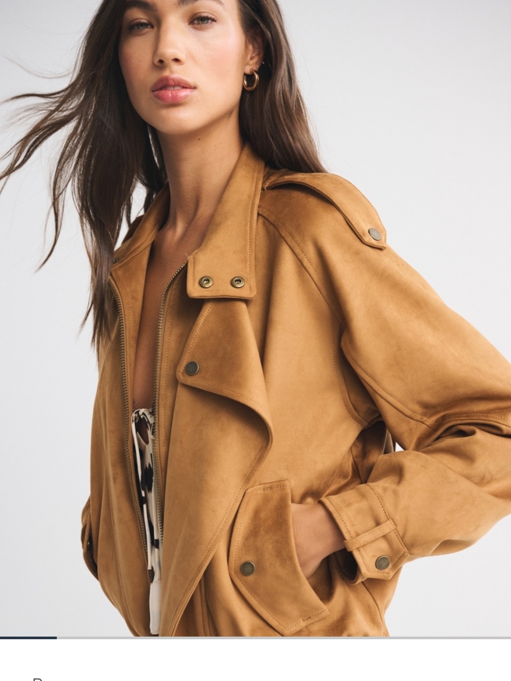 New with tags Abercrombie & Fitch vegan suede bomber jacket- Large -$170 retail